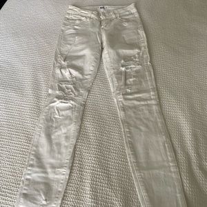 White ripped Paige jeans
